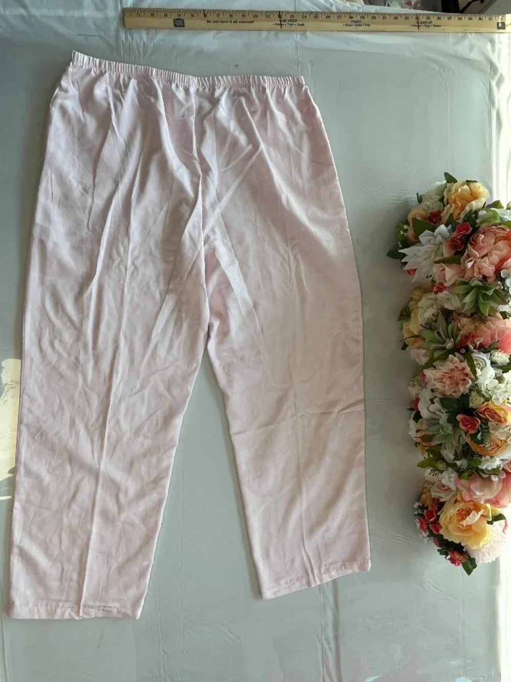 NEW Miss Elaine 2 Pc Pajama Set Pink Jacquard Paisley XL